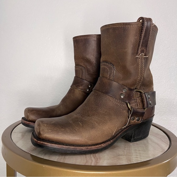 Frye Harness 8R Brown Leather Boots size 6 - Picture 11 of 13